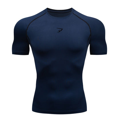 Men Running Compression T-shirt Short Sleeve Sport Tees Gym Fitness Sportshirts Male Jogging Tracksuit Homme Athletic Shirt Tops