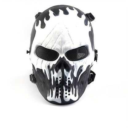Men's Skull Warrior Mask Cool Camouflage Party Cosplay Accessory Unique Birthday Gift for Boyfriend Horror Game Party Decoration