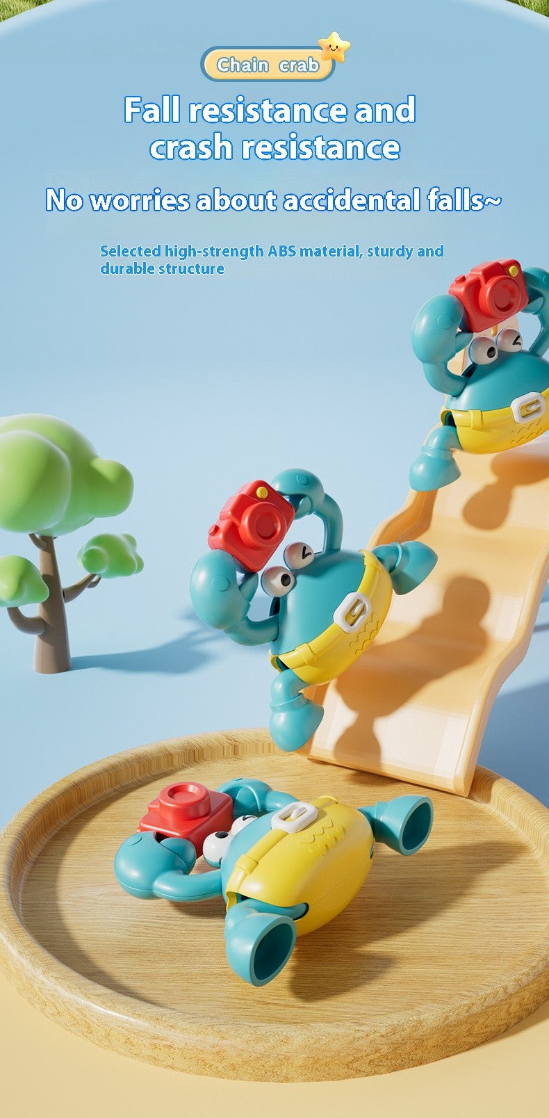 Children's Fun Crab Toys with Camera Toys Simulation Crab Crawling Baby Crawling Chain Toys Toddler Interactive Montessori Toys