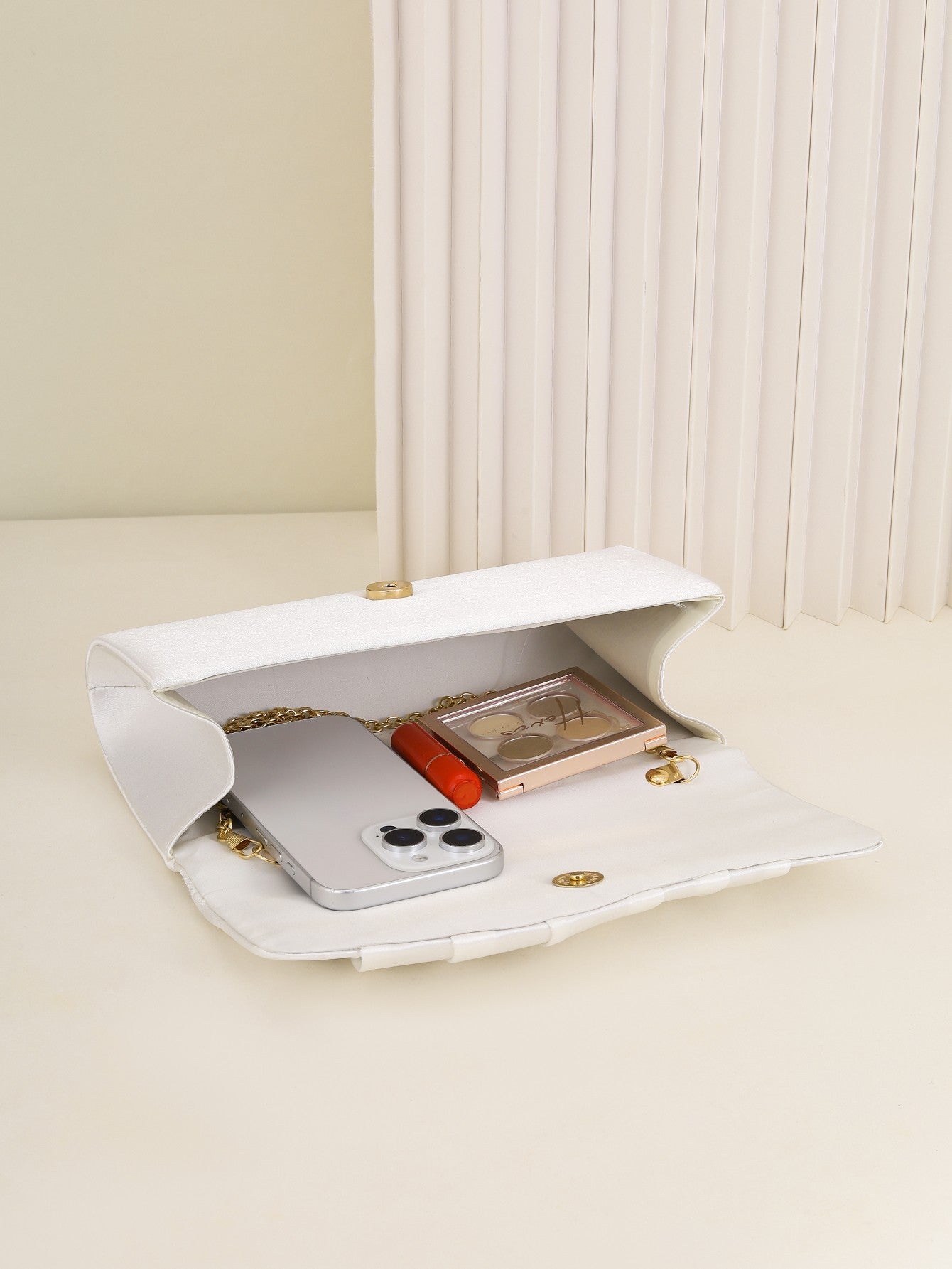 Ladies Dinner Bag Pleated Solid Color Clutch Party Dinner Wedding Light Luxury Envelope Evening Bag for Prom, Dinner/Banquet