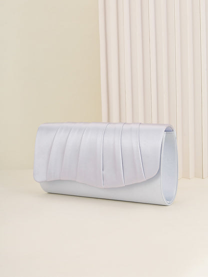 Ladies Dinner Bag Pleated Solid Color Clutch Party Dinner Wedding Light Luxury Envelope Evening Bag for Prom, Dinner/Banquet
