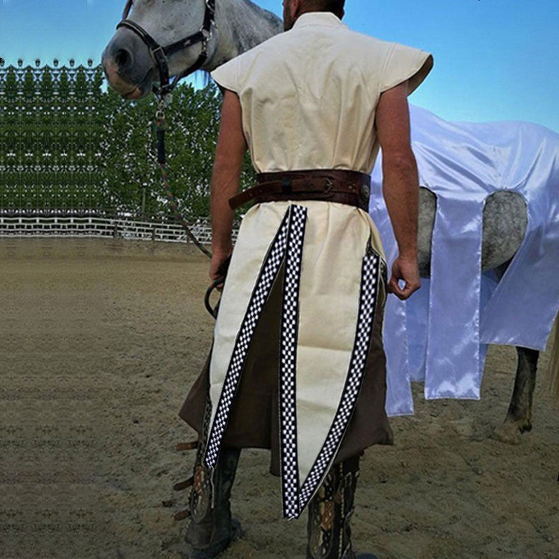 Long Tunic Jerkin Vikings Men's Tarbard Surcoat Medieval Renaissance Costume Shirt Coat Vest Outfit Tabard Costume For Adult