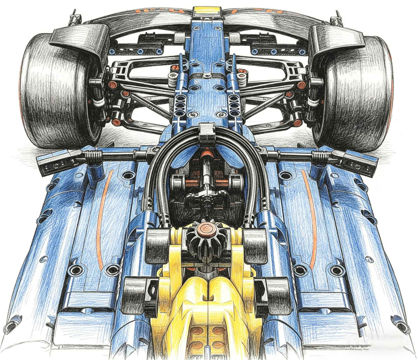 Technical 1361/1639PCS RB20 SF-24 1:8 Scale Racing Car Kits MOC Collectible Assembly Building Blocks Car Model Birthday Gift Toy