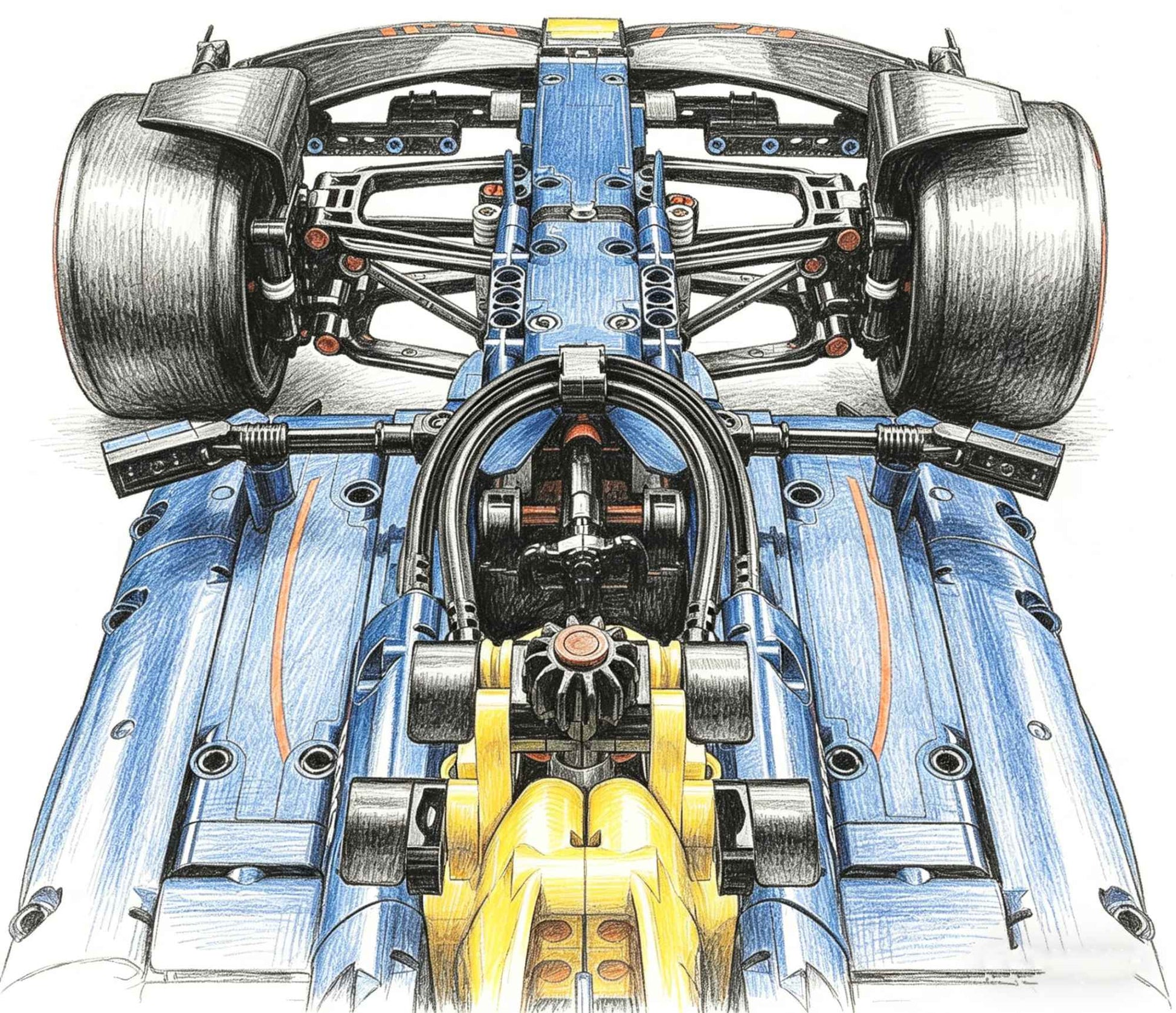 Technical 1361/1639PCS RB20 SF-24 1:8 Scale Racing Car Kits MOC Collectible Assembly Building Blocks Car Model Birthday Gift Toy