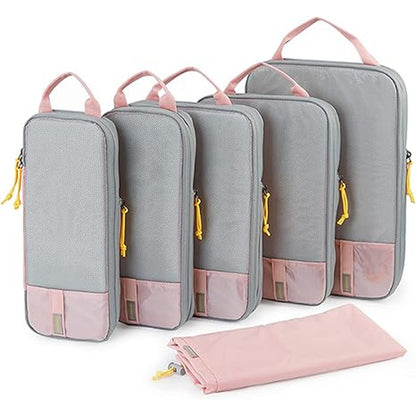 BAGSMART 6 Set Compression Packing Cubes for Travel Lightweight Luggage Organizer Bags Durable Space Saver Bags Travel Essential