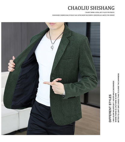 Blazer's New Men's Fashion Outdoor Travel Camping Youth Wedding Hosting Campus Slimming Casual Solid Color Korean Version Blazer