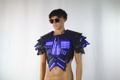 Men's Luminous Clothing Night Show Props Halloween LED Luminous Armor Stage COSPLAY Fluorescent Party Vest