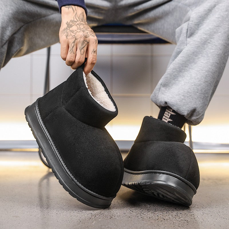 New Men's Fashionable Ankle Boots Autumn Winter Male Short Outdoor Footwear Versatile Walking Boots Men Winter Plush Snow Boots