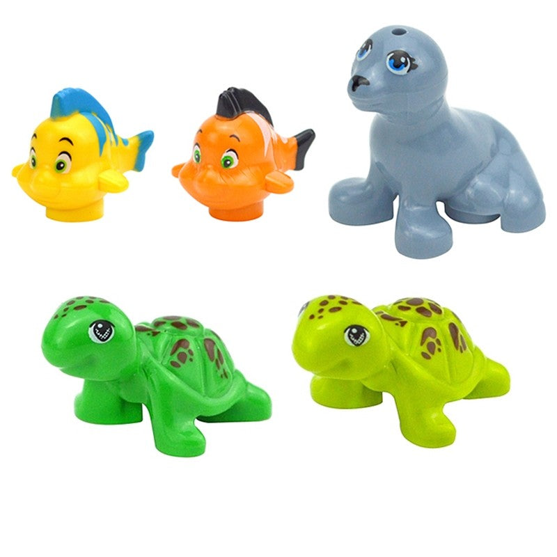 Creative DIY Model cute little Animal MOC Brick Building Blocks Pet Zoo Dog Duck Tortoise Penguin Cat Pig Bird Rabbit Toys