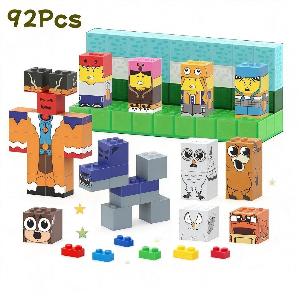 Conjunto de Blocos de Montar do Personagem de Jogo Popular Floresta 99 Noites Brinquedo de Montagem Série Animais Presente de Construção Criativo Display de Mesa