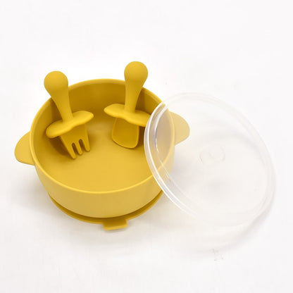 400ML Baby Silicone Bowl With Lid Children's Feeding Tableware Set Kids Waterproof Suction Bowl Dishes Kitchenware Baby Stuff