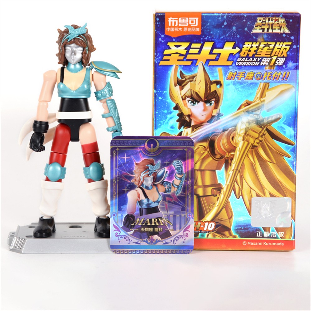 Blokees Gold Saint Boneco de Ação DIY Brinquedos de Montar Seiya Shiryu Hyoga Dohko Camus Shina Coleção de Blocos de Montar