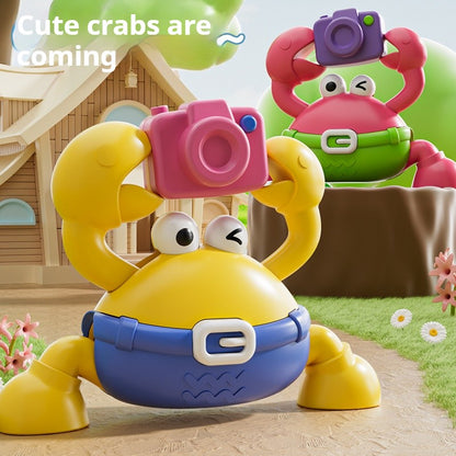 Children's Fun Crab Toys with Camera Toys Simulation Crab Crawling Baby Crawling Chain Toys Toddler Interactive Montessori Toys