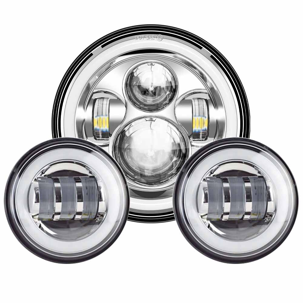 Farol de LED de 7 polegadas + Faróis de Neblina de 4,5 polegadas Suporte de Montagem de 7" Peças para Harley Touring Electra Glide Road King Street Glide