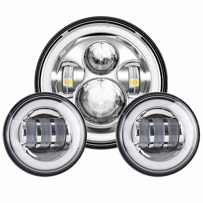 Farol de LED de 7 polegadas + Faróis de Neblina de 4,5 polegadas Suporte de Montagem de 7" Peças para Harley Touring Electra Glide Road King Street Glide