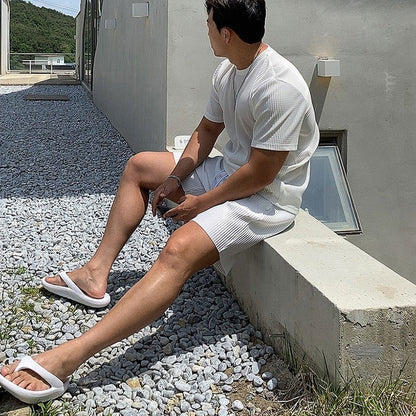 Men's Summer Quick Dry Breathable Gym Fitness Sports Running Ruffled Casual Shorts Workout Jogger Short Pants Loose Sweatpants