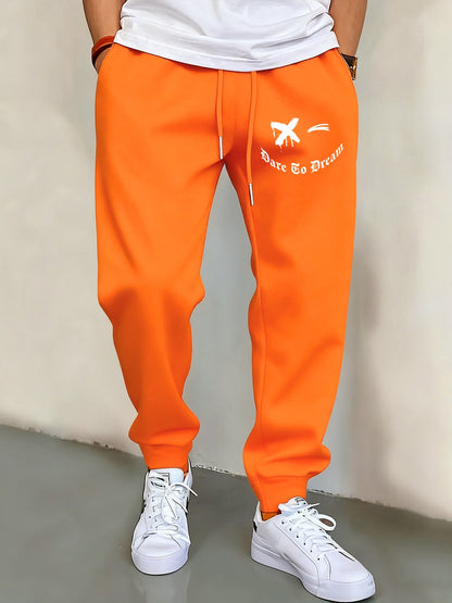 We Will Dare To Dream Design Men'S Elastic Waist Pants Jogger Fleece Drawstring Long Pant Fashion Casual Male Sports Sweatpants