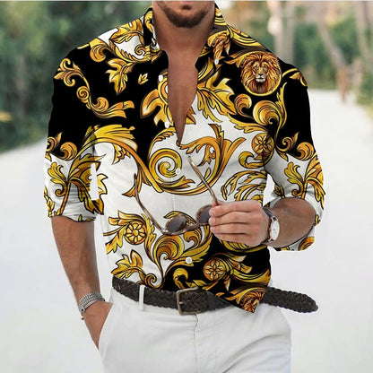 Unisex 2025 Breathable Hawaiian Shirts Baroque French Men's Shirts 3D Printi High Fashion Street Loose Men's Streetwear Shirts