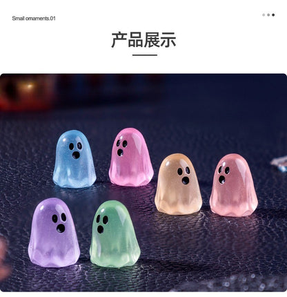 10/20/50pcs Luminous Ghost Figures Glowing At Night Action Figure Mini Micro Landscape Miniatures Halloween Decoration Gifts