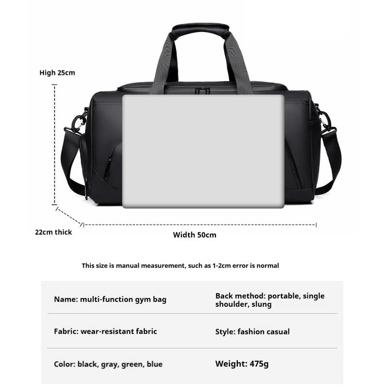 Sports Gym Bag, Large Capacity Handbag,Portable Travel Duffel Bag, Multi-compartment with Shoes Storage,Perfect for Vacation,Gym