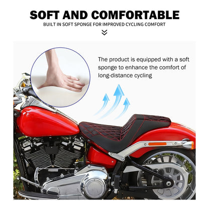 Banco do passageiro do motorista de duas pessoas da motocicleta Selim do piloto Banco dianteiro e traseiro para Harley Softail Fat Boy 2018-2025 Breakout FXBR 2023-25