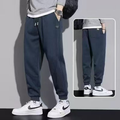 Calças Compridas Masculinas Primavera e Outono com Cordão Elástico na Cintura Casual, Calças Esportivas Masculinas Folgadas