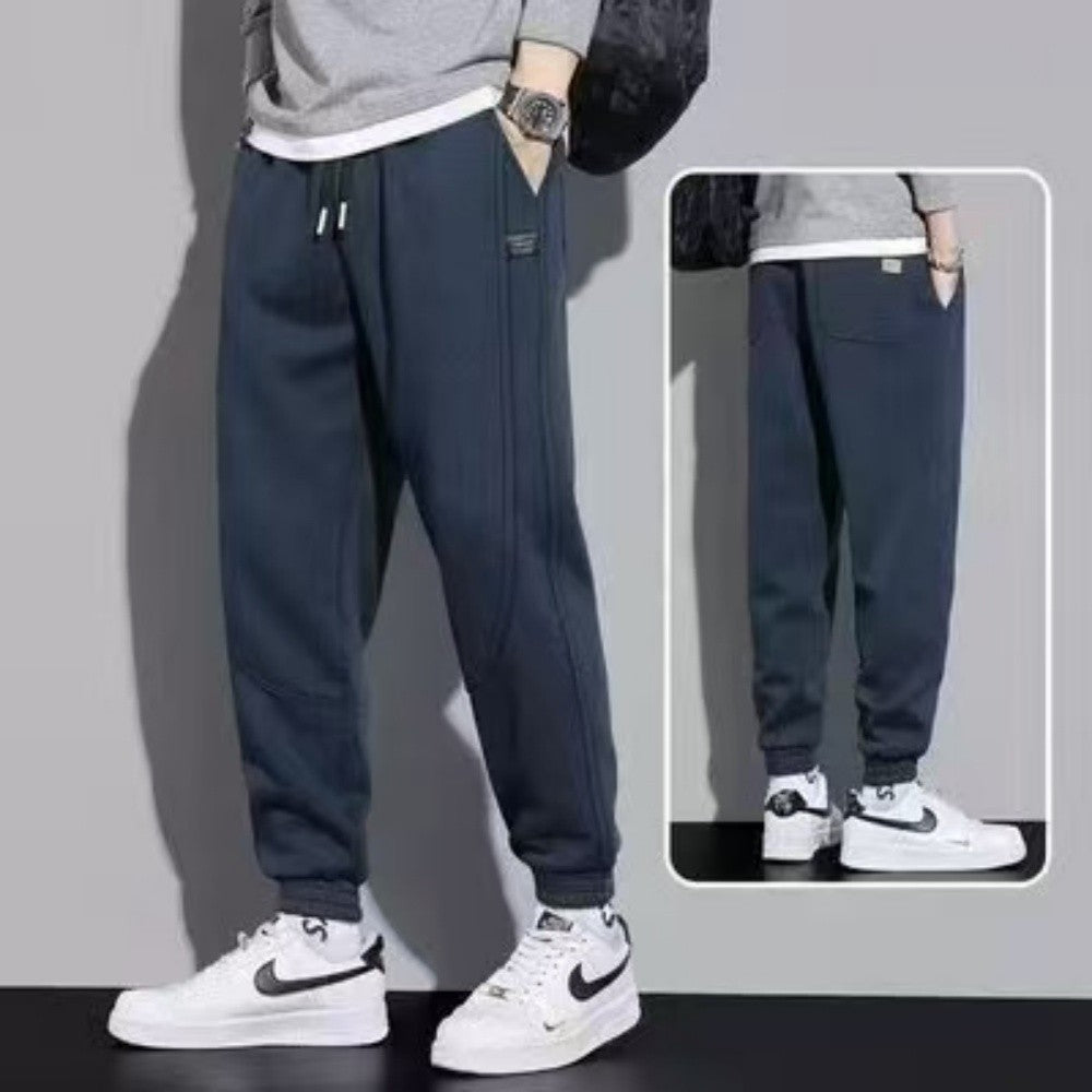 Calças Compridas Masculinas Primavera e Outono com Cordão Elástico na Cintura Casual, Calças Esportivas Masculinas Folgadas