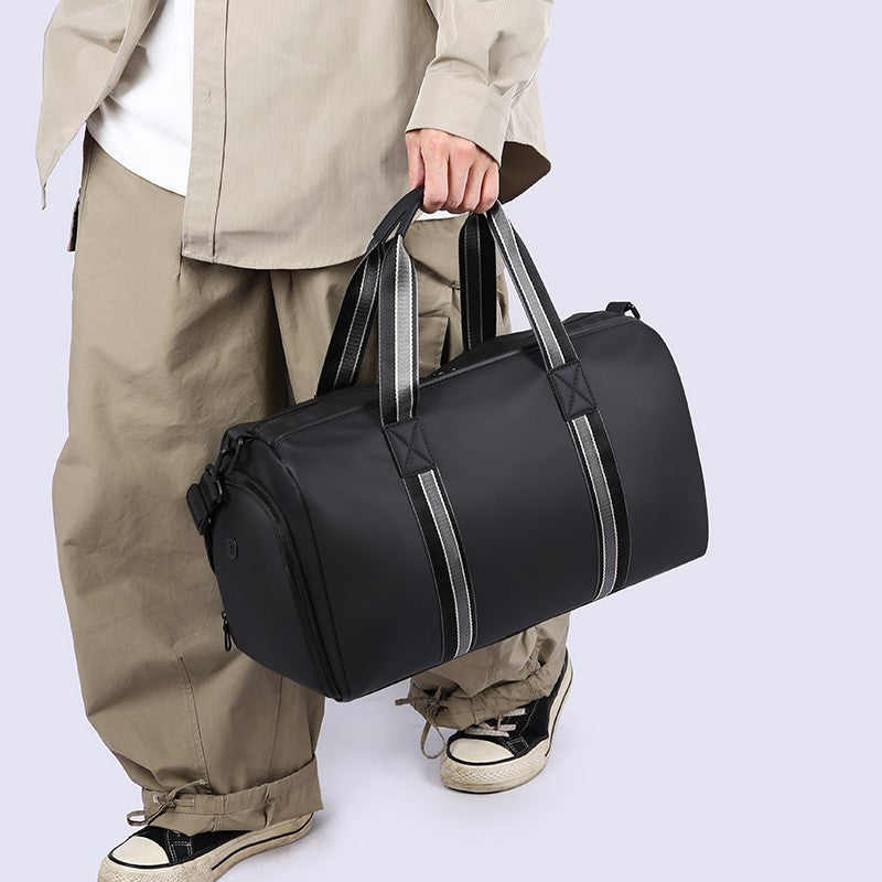 Men's Travel Bag with Wet Dry Separation Pocket Independent Shoe Case Large Capacity Gym Bag for Exercise Trip Motorbike Travel