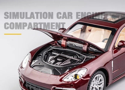1:24 Scale Panamera Miniature Car Model Toys Alloy Diecast with 6 Doors Opened Pull Back Toy Vehicles for Kids Birthday Gift