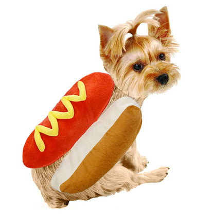 Roupa de Cachorro Hot Dog Para Pets Fantasia Engraçada de Salsicha de Dachshund para Inverno Quente