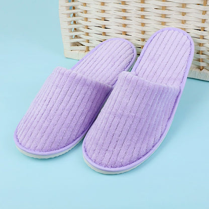 5 Pairs/Lot Mix Colors Men Women Disposable Hotel Slippers Cotton Slides Home Travel SPA Slipper Hospitality Cheap Footwear