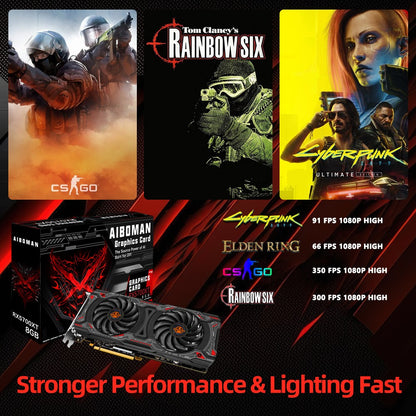 AIBOMAN RX5700XT 8G GDDR6 RED DEMON Placa de vídeo oficial de alto desempenho para jogos
