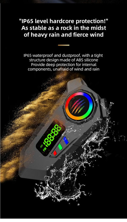 Motorcycle Helmet Headset Bluetooth 6.0 FM Radio Waterproof LCD Display Communication System for Motorbike Riders