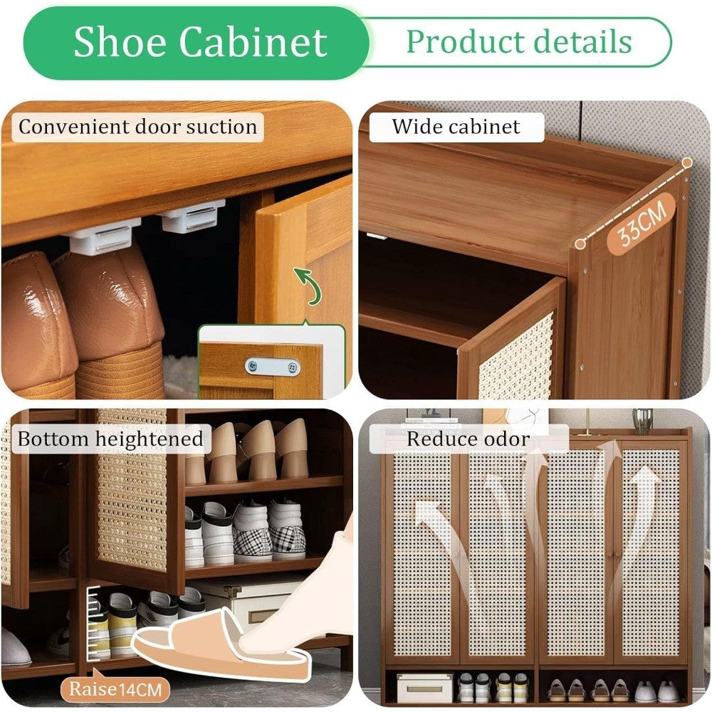 7-Tier Shoe Cabinet with Doors, 36-40 Pairs Large Shoe Storage Cabinet, Freestanding Shoe Rack for Entryway, Hallway, Bedroom,