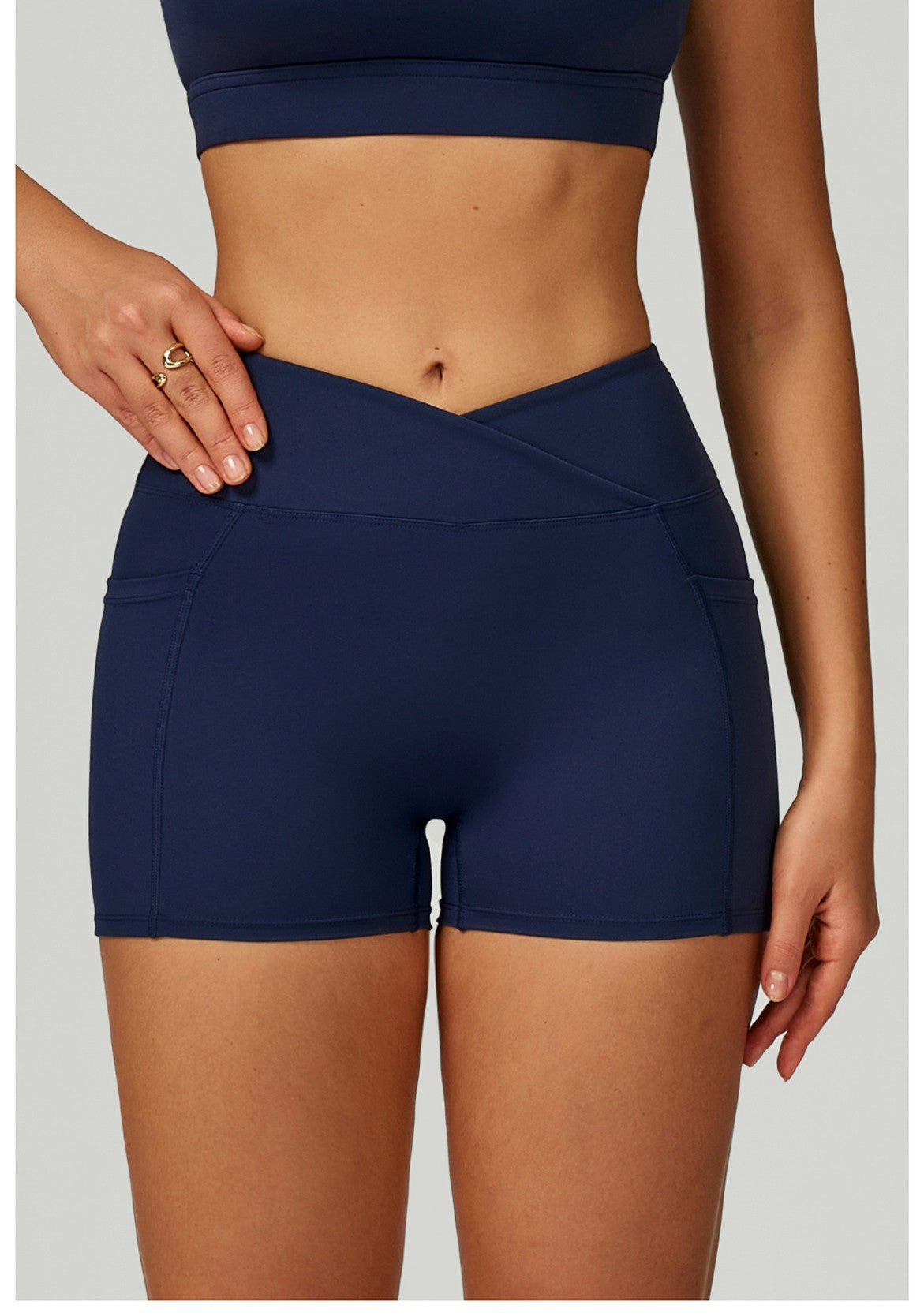 Cycling Shorts Cross Waist Head Yoga Shorts High Waist Workout Fitness Lift Butt Fitness Tights Gym Running Body Shaper Pants