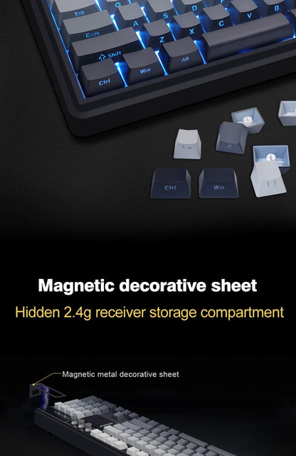 SKYLOONG GK104 Pro Full-Size 3-Mode Wireless Mechanical Keyboard with 3.0 Screen 3 Knobs Hot-Swappable Silent Switch PBT keycaps