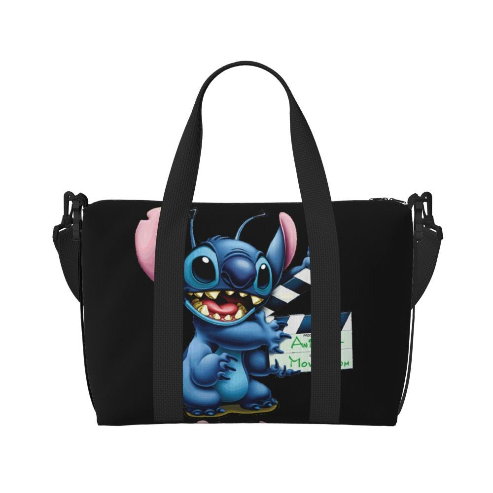 Custom Large SLilo And Stitch Cartoon Tote Bag Women Anime Shopping Shoulder Beach Gym Travel Bag