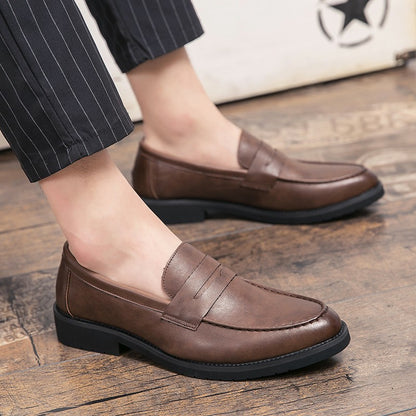 High Quality Casual Business Shoes Men Leather Loafers Classic Men's Dress Shoes Formal Office Leather Brogues Shoes Male