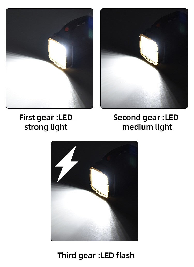 Portable Powerful Solar LED Flashlight With COB Work Lights USB Rechargeable Handheld 4 Lighting Modes Outdoor Solar Torch Light