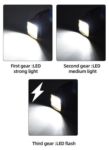 Portable Powerful Solar LED Flashlight With COB Work Lights USB Rechargeable Handheld 4 Lighting Modes Outdoor Solar Torch Light