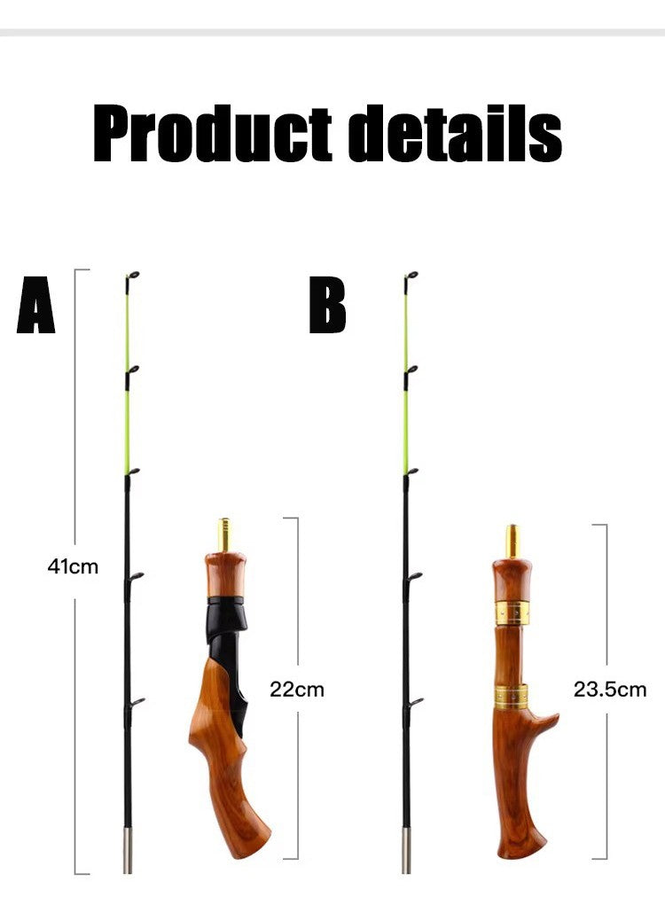 Vara de Pesca Telescópica Mini WEIHE 62 cm para Gelo Portátil Fibra de Carbono Pesca de Carpa de Camarão em Rio
