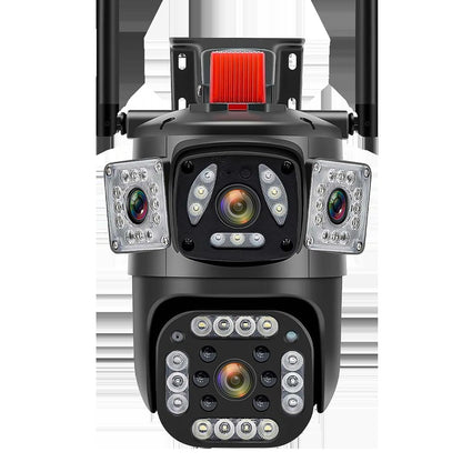 9MP 8K WiFi Camera Outdoor 10X Zoom Three Lens Dual Screen PTZ Waterproof Surveillance Security Video Street Camera