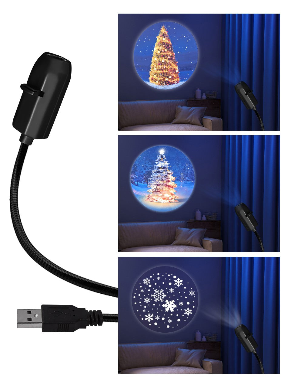 Projection Light 5V USB Direct Insertion Planet Christmas/Halloween Theme Replacement Light Ceiling Projection Light For bedroom