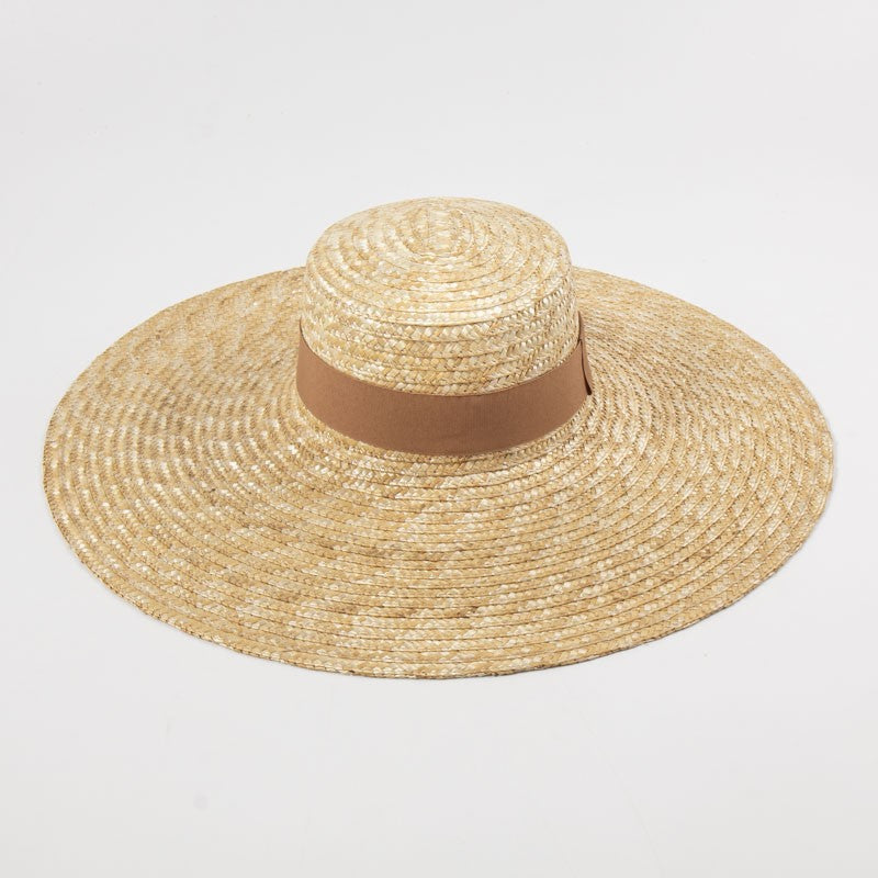 New Women Wide Brim Beach Hat Ladies Summer Big Straw Hats UV Protection Sun Hat S1340-15cm