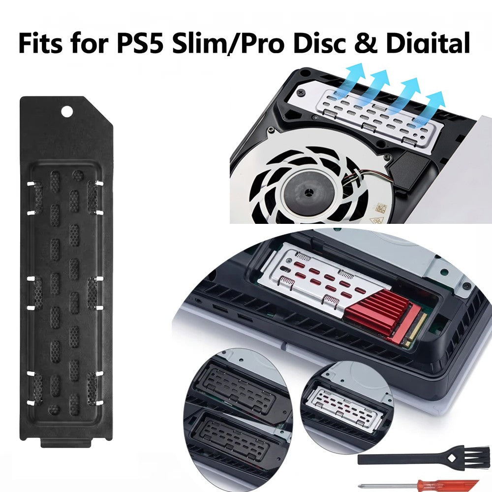 SSD Heatsink Dust Cover For PS5 Slim/Pro Console M.2 SSD Extension Slot Heat Dissipation Breathable Hole Aluminum Heat Case