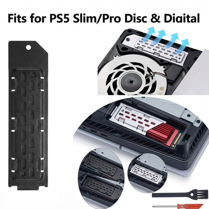 SSD Heatsink Dust Cover For PS5 Slim/Pro Console M.2 SSD Extension Slot Heat Dissipation Breathable Hole Aluminum Heat Case