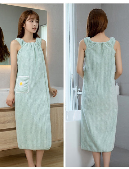Large Bath towels For Body coral velvet Bath Towels Fashion Lady Wearable Fast Drying Beach Spa Bathrobes Bath Skirt
