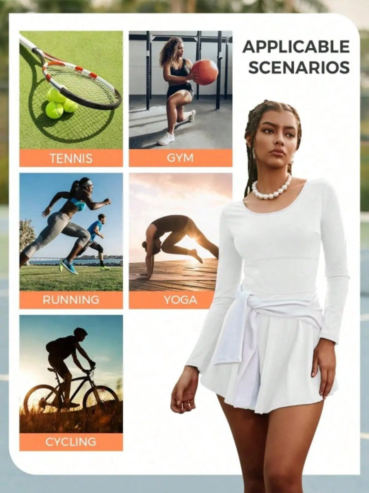 Slim Fit Women 2-In-1 Tennis Dress Athletic Golf Dress With Built-In Shorts Vintage Aesthetic Sporty Streetwear women clothing