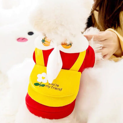 Roupas de inverno para cachorro, Moletom com capuz fofo de desenho animado, quente, para Chihuahua, Bulldog Francês, Roupa para filhotes, Casaco, Fantasia para cães de estimação