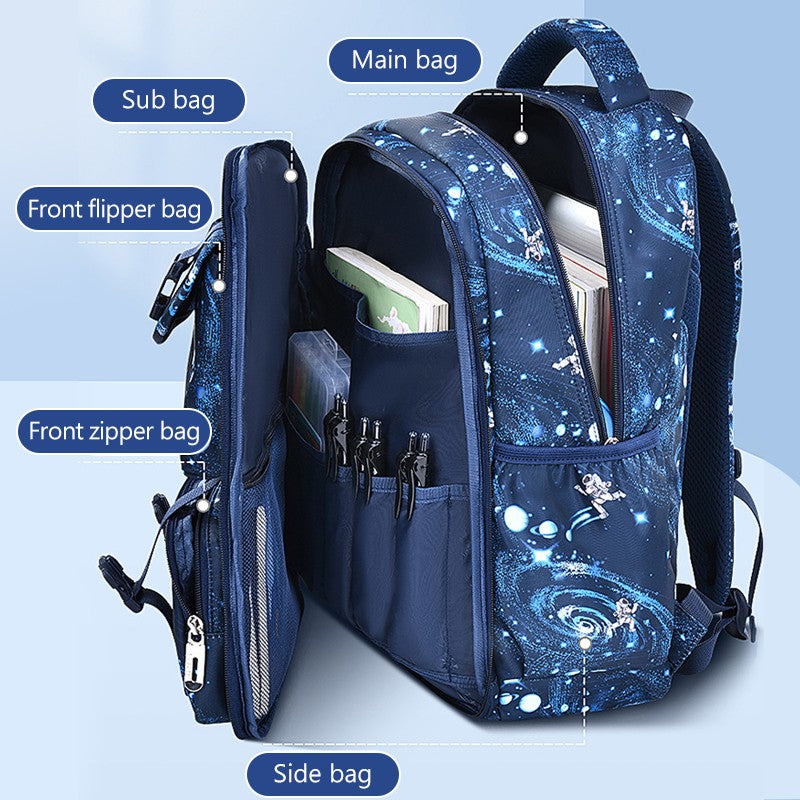 Mochila Ergonômica de Suporte Confortável para Coluna, para Livros Infantis do Ensino Fundamental e Médio Meninos Leve